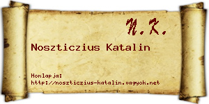 Noszticzius Katalin névjegykártya